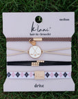 "Drive" Black and Cream Hair Tie Bracelets with Removable Ball Marker