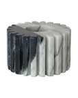 Black Melange Marble 2-Sided Tealight & Taper Holder – Cogged Design