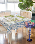 Amazon Blue Instructional Mahjong Tablecloth