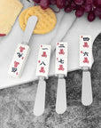 4-Piece Mahjong Characters of Wisdom Resin Cheese Spreader