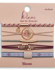 "Bloom" Maroon and Pink with Pressed Flowers Hair Tie Bracelets