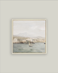 Sailboat Landscape Framed Antique Art