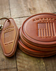 America 250th Anniversary Flag Leather Keychain Motel Style
