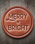 Merry + Bright Leather Coaster