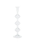 13-inch Candeliere glass taper holder for elegant tabletop and mantel décor