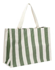 Carryall Beach Bag - The Vacay Olive Stripe