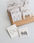 Silver Three Hoop Huggie - Earring