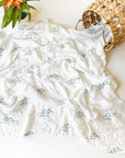 Coastal Wave Swaddle Blanket – Organic Bamboo & Cotton