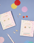 Rainbow Enamel Flat Back Kids Earrings