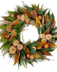 Harvest Fruit & Eucalyptus Natural Dried Wreath – 18"