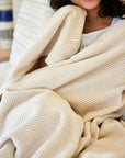 Harborview Herringbone Cream Blanket