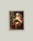 Classic Santa Framed Vintage Christmas Canvas Art