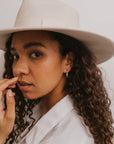 Gold Hoop - Large Rectangle - Earrings