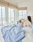Harborview Herringbone Cornflower Blanket