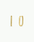 Gold Hoop - Large Rectangle - Earrings