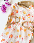 Plumeria Print Hawaiian Themed Organic Swaddle