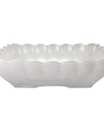 Stoneware Serving Dishes with Scalloped Edge