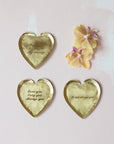 Decorative Hammered Brass Heart Dish with Laser Etched Saying