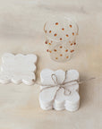 Travertine Coasters w/ Scalloped Edge, Set of 4 (Each One Will Vary)