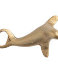 Cast Aluminum Seal Shaped Bottle Opener, Antique Gold Finish