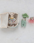 Fabric Suitcase Bed with Plush Bear & Outfits, Set of 6