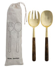 Stainless Steel Salad Servers with Resin Handles, Set of 2 in Bag (Each One Will Vary)