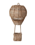 Hand-Woven Rattan Hot Air Balloon Tealight Holder/Vase with Glass Insert, Natural