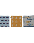 Cotton Knit Dish Cloth with Fish/Boat Pattern, 3 Styles