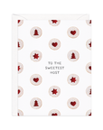 Sweetest Host — Linzer Jam Cookie Holiday / Hostess Card