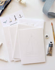 Seaside paintable watercolor notecard set