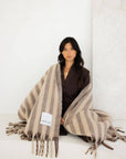 The Wool Stripe Throw - Umber/Brown