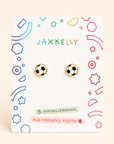Soccer Ball Enamel Flat Back Kids Earrings