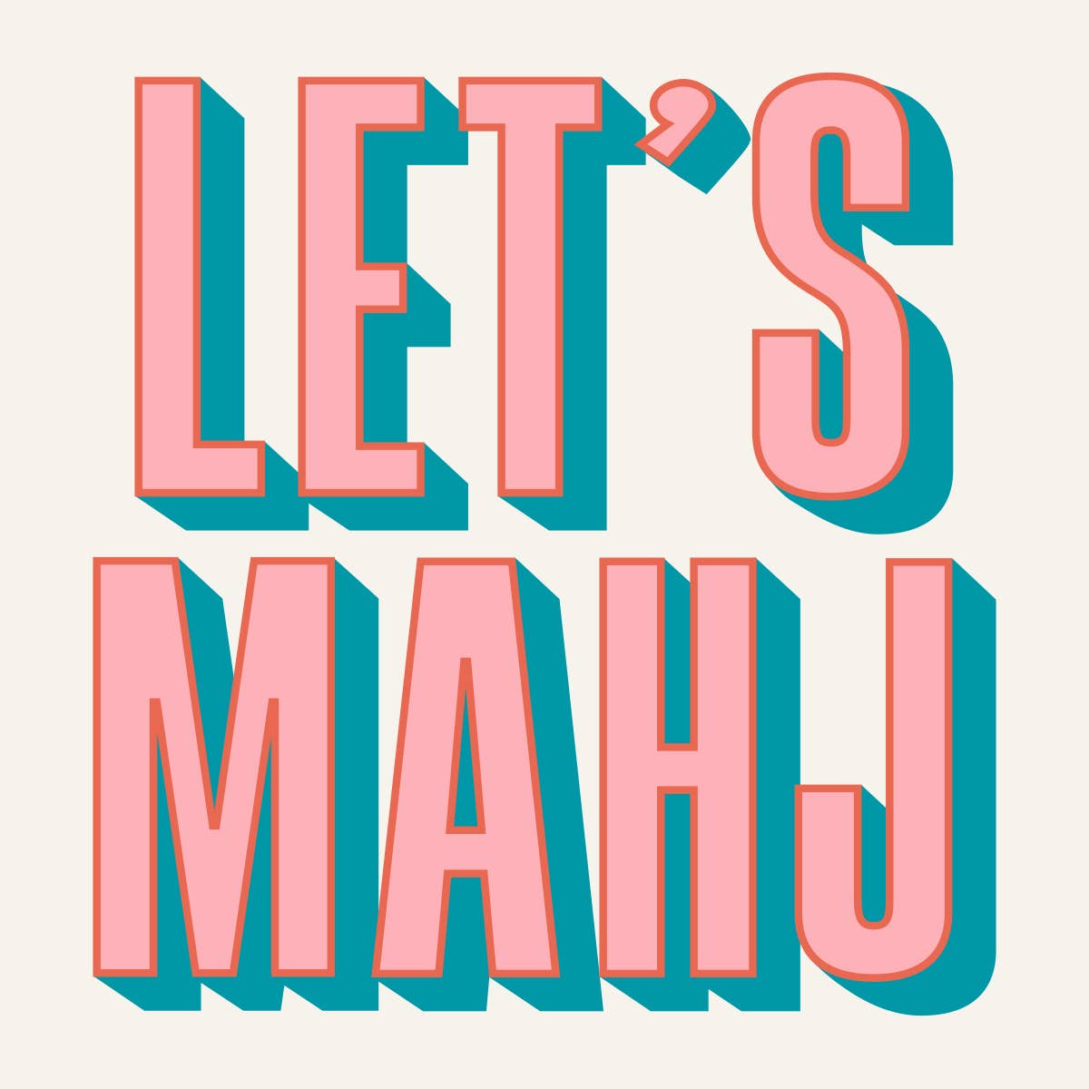 Mahjong Cocktail Funny Napkin | Let's Mahj