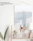 Blue Surfboard Print. Ocean Beach Wall Art: 16x20 inches / Print - unframed