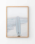 Blue Surfboard Print. Ocean Beach Wall Art: 8x10 inches / Print - unframed