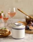 The Original Butter Bell® Crock - Le Bistro Blue Trim