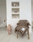 The Wool Stripe Throw - Umber/Brown