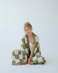 The Teddy Throw - 100% Recycled - Khaki Check - FW25
