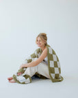 The Teddy Throw - 100% Recycled - Khaki Check - FW25