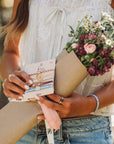 "Bloom" Maroon and Pink with Pressed Flowers Hair Tie Bracelets