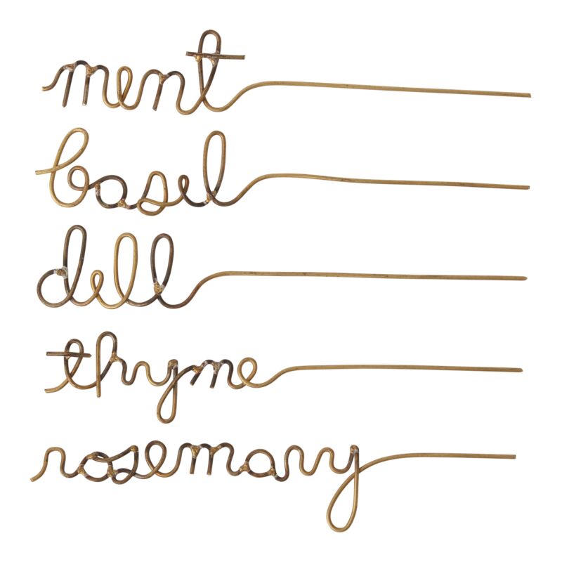 Gold Wire Herb Markers - Set of 5