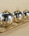 Heritage Gold Leaf Mirrored Glass Ornament – 4”