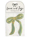 Set of 8 moss placecards with metallic bow design for elegant table settings