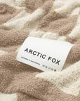 Neutral checkered throw blanket for couch or bed, soft and warm home accessory.