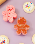Spongellé gingerbread-shaped ornament body wash infused buffer with festive packaging