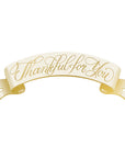 Thankful for You banner table accent for fall and Thanksgiving place settings.