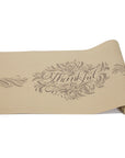 Thankful Runner kraft paper table runner for Thanksgiving and fall decor.