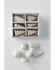 White Stoneware Christmas Trees – Boxed Set of 6