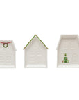 Embossed Stoneware House Plate, 3 Styles