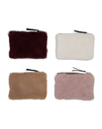 Faux Fur Zipper Pouch with Interior Lining – 4 Colors